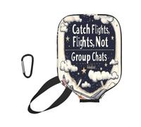 Racket Sleeve Catch Flights, Not Group Chats Pickleball Paddle Cover | léger with Zipper housses de raquette en néoprène Pour Men Women Terrain de tennis Gymnase