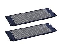 RackPath 4U Lot de 2 entretoises vierges de panneau de montage en rack avec ventilation pour boîtier de serveur ou armoire réseau de 48,3 cm, noir