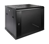 RackPath 9U Armoire de serveur murale professionnelle avec 2 ventilateurs de refroidissement silencieux, 1 panneau de gestion des câbles à brosse, noir