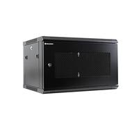 RackPath Armoire de serveur murale 6U avec ventilateur de refroidissement silencieux, porte perforée, noir