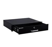 RackPath Tiroir de montage en rack 2U pour rack de matériel AV/réseau/DJ de 48,3 cm avec serrure et clé