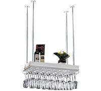 Racks à vin, amateurs de vins / porte-vin en verre de rack de vin à vin plafond plafond monted Hanging Wine Bottle Holder Metal Iron Wine Verre High tpup Haut-Wine Floating Wine étagère (80 * 35 cm)