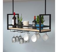 Racks à vin au plafond | Porte-verre suspendu | Porte-bouteille à vin flottant | Étagère à vin mural avec cadre en métal | Porte-jambes à pied | Racks de rangement d'affichage décoratif (taille: