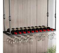 Racks à vin Suspendus Modernes, Porte-vides de Plafond, Bouteilles de vin affichez Une étagère de Rangement, Mur de Porte-vin pour Bouteilles de vin, Porte-vin Flottant, Porte-Verre à vin Mural, pour