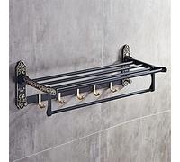 Racks de serviettes à serviette, porte-serviette de serviette de salle de bain support de serviette murale, porte-serviette de bain pliée, porte-toile actif, porte-serviette à double serviette antique