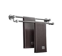 Racks de Serviettes en Double en Acier Inoxydable pour Rail de Salle de Bain 30 cm-120 cm, Porte-Serviette en Argent brossé, étagère de Serviette Murale pour Salle de Bain ou Cuisine (Taille: 50 cm)