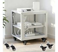 Racks pour Ordinateur et Serveur Baie Serveur Mobile à Châssis Ouvert Blanche, 6U 9U 12U 15U 18U 22U, Baies Réseau pour Équipements Routeur, Armoire Baie Ventilée pour Accueil(15U,D 29 cm (11 3/8"))