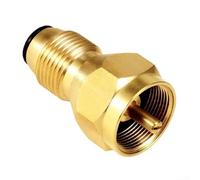 Rackumic Adaptateur de recharge de gaz LP en laiton pour bouteille de 0,5 kg à réservoir de 2,3 à 45,4 kg avec fonction de limitation de déversement pour barbecue, réchaud de camping et appareils de