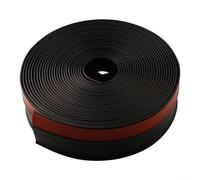 Rackumic Bande d'étanchéité en caoutchouc pour porte de garage - 10 m - Pour cadre de porte, volet roulant et portes d'entrepôt - Résistant aux intempéries, au bruit et à la poussière (noir, 10 m)