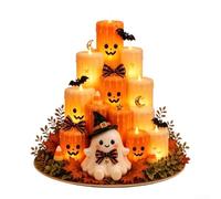 Rackumic Bougie LED Halloween Centre de table avec citrouille