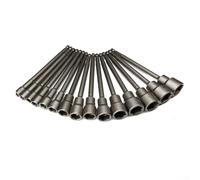 Rackumic Clé à douille longue de 150 mm avec manchon d'extension en acier au chrome vanadium de 6 mm à 19 mm pour tournevis pneumatique, tournevis électrique, perceuse pistolet (9 mm)