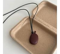Rackumic Collier avec pendentif flasque en cuir argenté 98 cm de long | Breloque flasque unique, finition argentée, cordon en cuir ciré, longueur 98 cm, style minimaliste