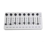 Rackumic Console de mixage sans fil pour contrôleur MIDI avec connexion BT alimentation USB 43 touches de contrôle 8 enrs pour intégration DAW Studio Scène Blanc