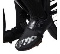 Rackumic Couvre-chaussures de cyclisme demi-longueur coupe-vent chaud couvre-orteils avec sangles réfléchissantes pour vélo de route, VTT, entraînement, Comition Noir L (XL)