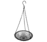 Rackumic Fontaine solaire pour oiseaux en métal ABS - 25 x 25 x 6 cm - Décoration de jardin pour les amateurs d'oiseaux, les amateurs de nature, l'attraction de la faune et la météo (gris)