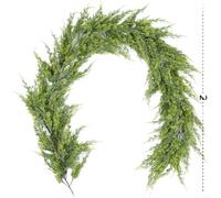 Rackumic Guirlande de vigne de Noël artificielle en faux pin pour maison, fenêtre, porte, décoration à suspendre, matériau PVC souple, réutilisable, couleur claire, 2 m de long (B)