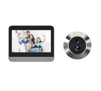 Rackumic Judas de porte numérique 10,9 cm écran LCD couleur 1080p grand angle pour vision nocturne PIR détecteur de mouvement batterie 5000 mAh visualisation à distance pour appartement noir gris