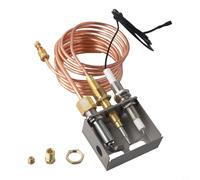 Rackumic Kit d'assemblage brûleur pilote pour thermocouple pour allumage gaz propane pour cheminée et chauffage extérieur Thermopile en acier inoxydable et boîte de collecte de gaz 900 mm de longueur