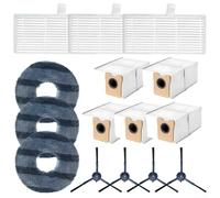 Rackumic Kit de rechange pour aspirateur robot Eufy comprenant une brosse latérale filtrante, un chiffon microfibre efficace et un sac à poussière jetable pour l'entretien des sols hygiéniques