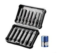 Rackumic Kit d'extraction de vis endommagées de 14 pièces pour boulons rouillés dénudés avec embouts en acier et boîte de rangement pour les tâches de réparation professionnelles (14 + anneau