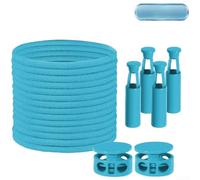 Rackumic Lacets sans nœud avec boucle en métal pour adultes et verrous élastiques pour chaussures de sport, bottes, tenue décontractée, installation sécurisée, liste des parents (bleu)