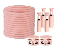 Rackumic Lacets sans nœud avec boucle en métal pour adultes et verrous élastiques pour chaussures de sport, bottes, tenue décontractée, installation sécurisée, liste des parents (rose)