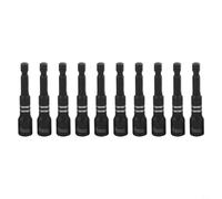Rackumic Lot de 10 clés à douille hexagonale de 8 mm pour perceuse électrique, tournevis pneumatique, construction en acier, longueur 65 mm, noir