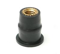 Rackumic Lot de 10 écrous de puits en caoutchouc M5 avec insert en laiton pour pare-brise de moto et vis de fixation pour carrosserie de vélo et applications offrant une résistance aux vibrations et