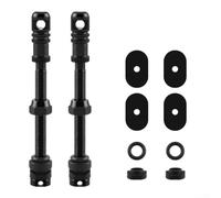 Rackumic Lot de 2 valves d'extension sous vide de vélo en alliage d'aluminium avec joint torique pour roues profondes de route, montagne, noir, 65 mm
