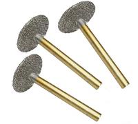 Rackumic Lot de 3 têtes de meulage en T avec tige de 6 mm pour outils de polissage et de sculpture en jade Doré 25 mm (3 pièces 25 mm)