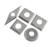 Rackumic Lot de 5 inserts indexables en carbure pour tour à bois, lames carrées et rondes pour ébauche et finition des coupes, matériau en carbure pour charpentier et débutant