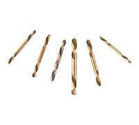 Rackumic Lot de 6 forets hélicoïdaux à double tête en acier rapide pour acier inoxydable, fer, alliage d'aluminium, plastique, bois sur perceuse d'établi ou perceuse manuelle