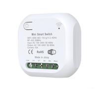 Rackumic Mini Switch WiFi RF433 Module de télécommande sans fil pour domotique Commande vocale pour Alexa r Réglage Blanc 4,9 x 4,9 x 2,3 cm Compact (10 A)