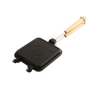 Rackumic Moule à sandwich chaud en fonte d'aluminium moulé sous pression double face avec poignée isolée pour la maison, la cuisine, le camping, taille portable