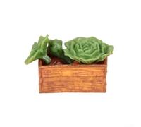 Rackumic Panier de rangement miniature pour légumes à l'échelle 1/12 pour maison de poupée, accessoire de cuisine, caisse en bois réaliste faite à la main avec produits réalistes pour décoration de