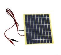 Rackumic Panneau solaire 5 W 18 V Polycristallin Chargeur pour batteries 12 V et petits appareils Camping Jardinage Utilisation 197 x 220 x 2_5 mm Taille avec câble de 1 _5 m Tableau de charge solaire