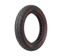 Rackumic Pneu solide de 30,5 x 5,3 cm, non pneumatique anti-crevaison en caoutchouc avec absorption des chocs Hycomb pour vélo électrique, scooter, charge lourde, noir et rouge (rouge)