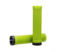 Rackumic Poignées de guidon de vélo de montagne en caoutchouc antidérapant en plastique pour guidon de 22,2 mm avec anneau de verrouillage en aluminium, installation sécurisée, maintien pour sentier