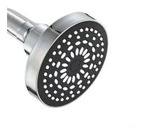 Rackumic Pommeau de douche fixe à effet pluie 10,2 cm ABS moderne avec débit d'eau réglable Lotus Pod Top Spray Argent Compact pour les petites salles de bains Expérience de douche relaxante