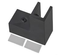 Rackumic Porte de douche carrée en laiton avec angle de 90 degrés pour panneau fixe en verre trempé de 8 à 12 mm - Noir mat chromé brossé - Finition dorée - Matériel de salle de bain - Amélioration du