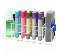 Rackumic Porte-marqueurs en acrylique transparent à 10 emplacements magnétiques pour stylos effaçables à sec, pour organiser le bureau, l'école, la salle de conférence, le bureau, 22 x 10 x 7 cm