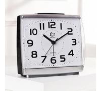 Rackumic Réveil de chevet à quartz silencieux sans tic-tac, fonctionne avec piles, pour chambre à coucher, affichage lumineux, boîtier en PVC (blanc)