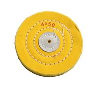 Rackumic Roue de polissage en coton 50 plis de 10,2 cm pour meuleuse d'établi et outil rotatif, fine pour atelier et usage domestique, compatible avec tampons et polisseuses de diamètre 100 mm (jaune)