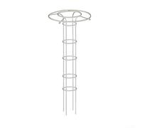 Rackumic Support de plantes en forme de parapluie pour plantes grimpantes avec 1 lot de matériau en PVC de 90 cm, 120 cm, 150 cm, 180 cm, 210 cm pour jardin, intérieur, tomate, rose, légume, blanc