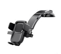 Rackumic Support de voiture à ventouse pour tableau de bord et pare-brise avec rotation à 360 degrés, bras solide, poignée antidérapante en silicone pour une conduite sûre, noir