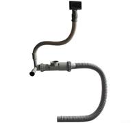 Rackumic Tuyau de vidange d'évier 45 mm en polypropylène anti-odeur avec siphon intégré et renfort en fil d'acier pour lavabo simple G1-1/2 ting gris