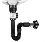 Rackumic Tuyau de vidange flexible d'évier pour trou de 3,8 cm avec filtre anti-encrassement et bouchon pour cuisine, salle de bain, kit de tuyau extensible en plastique noir