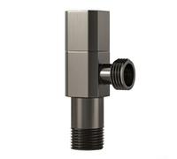 Rackumic Vanne d'angle en laiton massif G1/2 pour cuisine, salle de bain, chauffe-eau, toilettes, conduite d'eau chaude et froide avec couvercle (gris)
