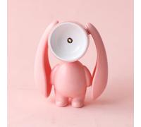 Rackumic Veilleuse LED en forme de lapin - En plastique - 7,5 x 4,5 x 8 cm - Décoration créative pour chambre à coucher, dortoir, étude, détente - Blanc (A)