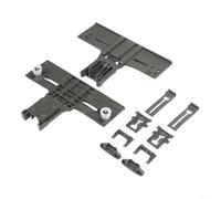 Rackumic W10350376 Lot de 2 ajusteurs de panier supérieur de lave-vaisselle en polymère 25 x 15 x 5 cm Compatible avec plusieurs modèles de lave-vaisselle Noir